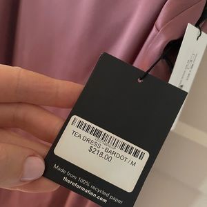 Reformation Bardot dress in medium. Brand new with tags. Never worn.